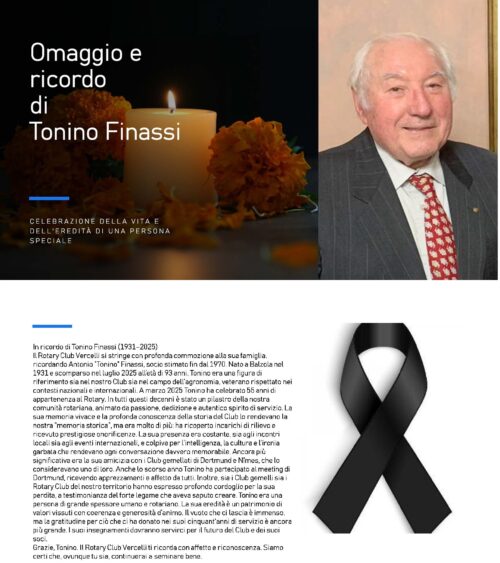 Omaggio e ricordo del nostro caro Socio Tonino Finassi